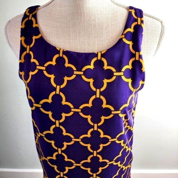 NEWBURY KUSTOM WOMEN'S DRESS LINED PURPLE AND GOLD SIZE SMALL - Picture 2 of 6